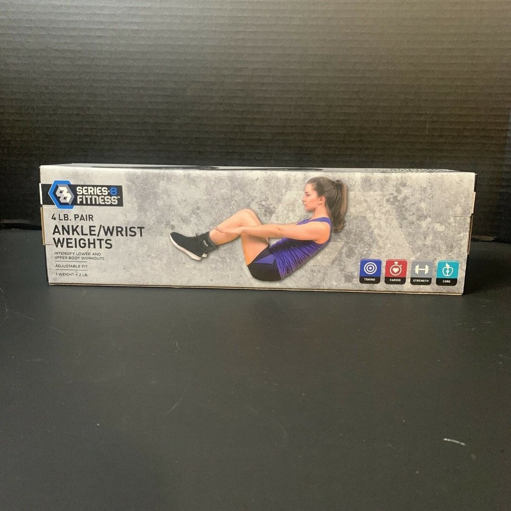 Series 8 Fitness Adjustable Ankle & Wrist Weights Set 2LB each (4LB pair)